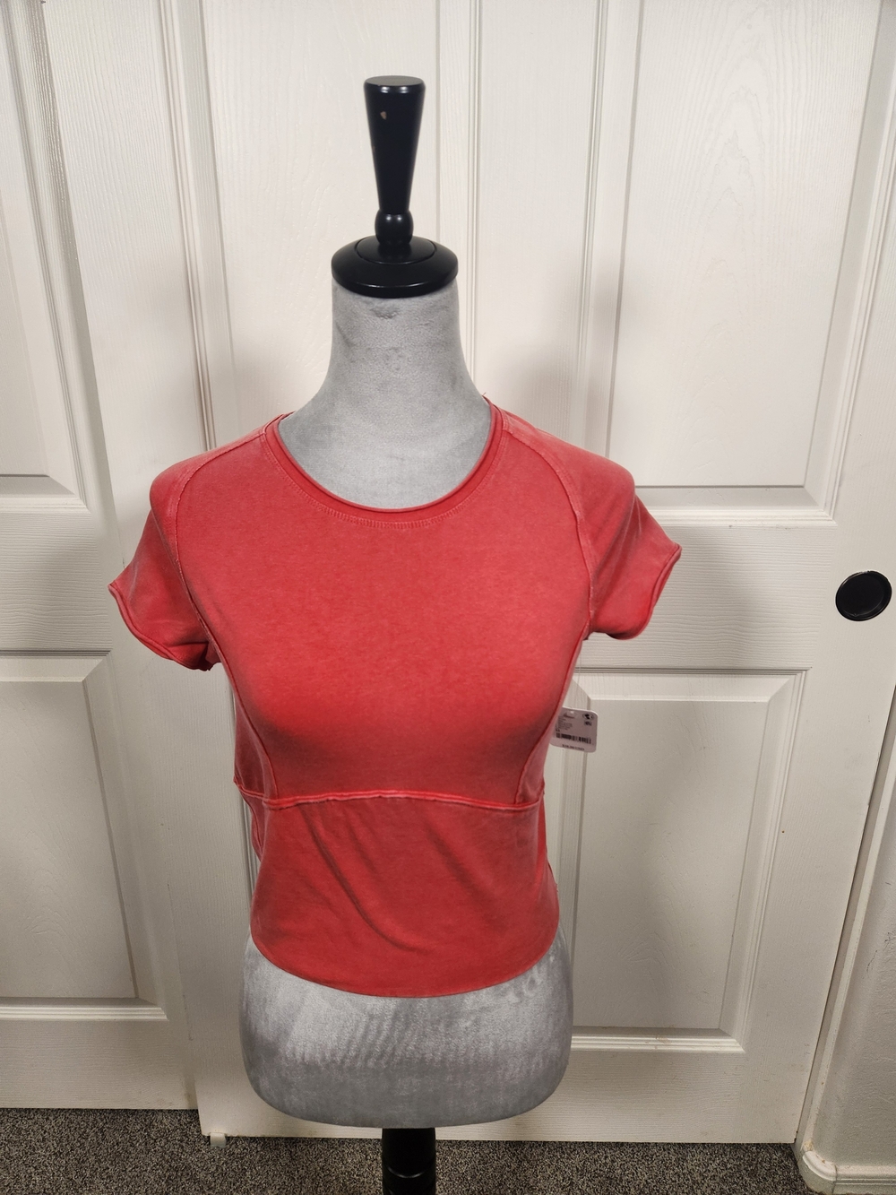 Free People We The Free Washed Coral Crop Tee